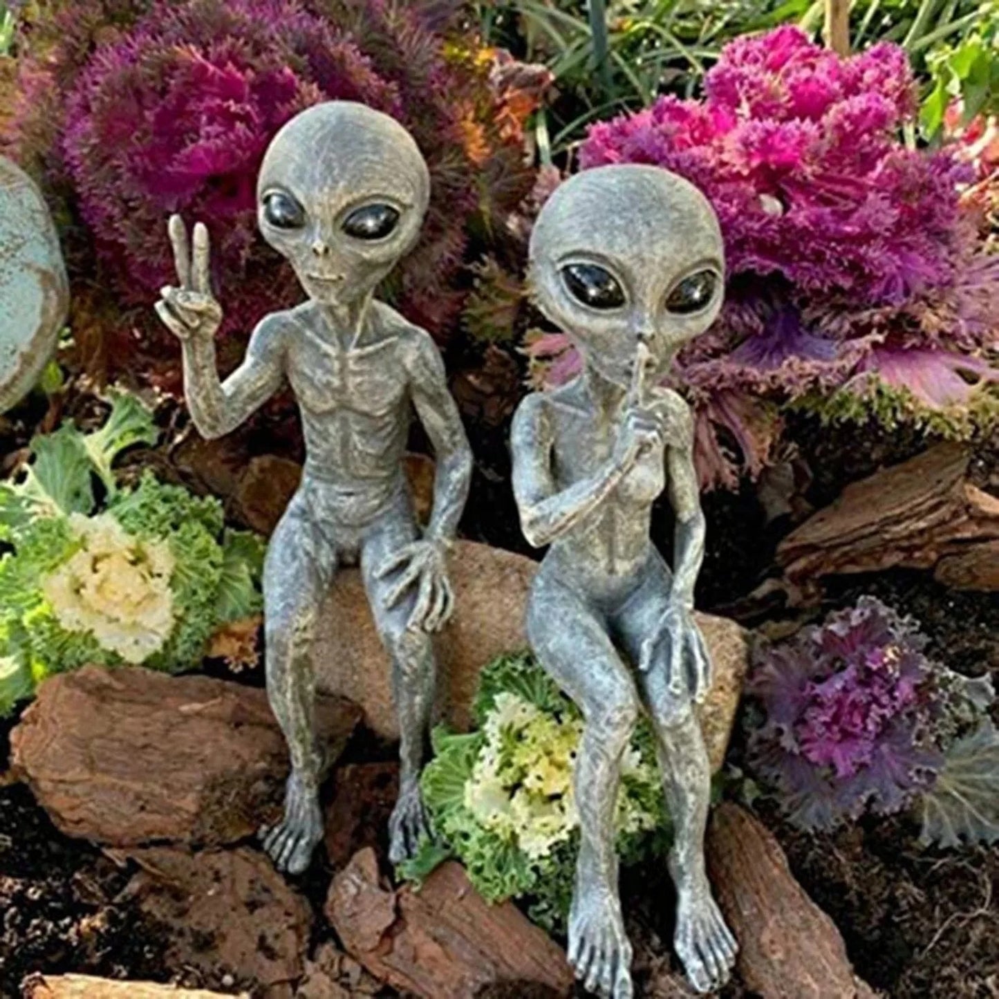 Martian Mischief-Makers Garden Figurines