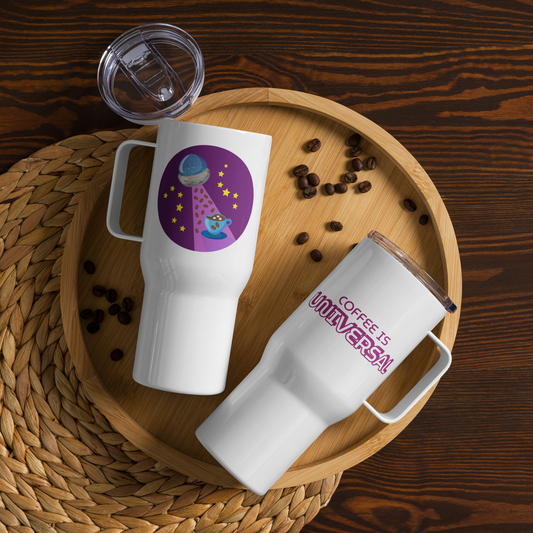 Coffee is Universal | Travel mug with a handle - Alien Anthem