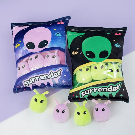 Extraterrestrial Snack Bag Pillow with 5 Mini Alien Plush - Alien Anthem