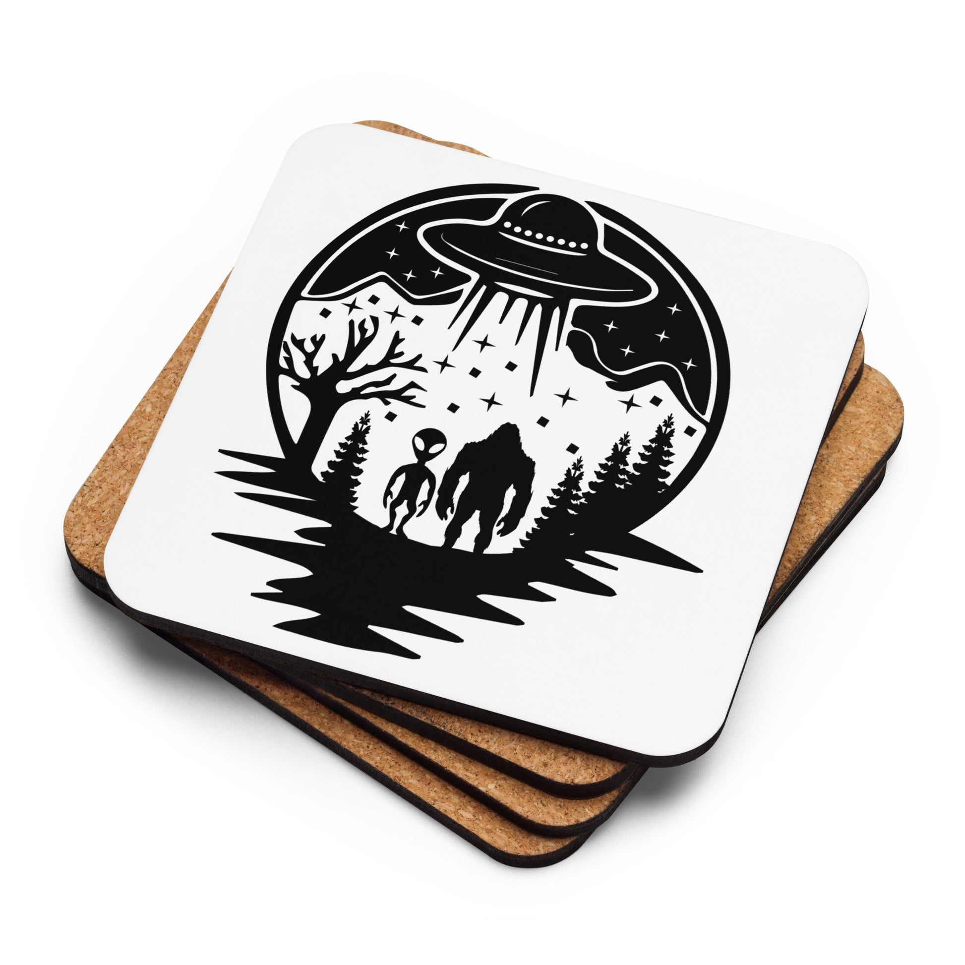 Bigfoot & Alien Cork-back coaster - Alien Anthem